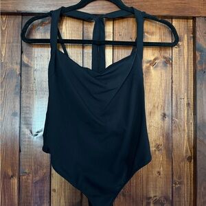 Free People Black Come On Over Bodysuit